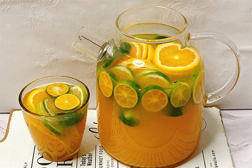 鲜橙柠檬茉莉绿茶的做法——新东方烹饪教育